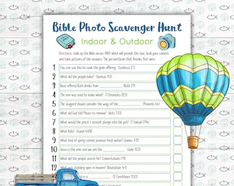Bible Photo Scavenger Hunt, Scripture Scavenger Hunt, Bible Scavenger Hunt for Adults, Teens and Kids, Youth Group Games, Bible Trivia Games