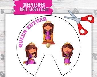 Rueda imprimible de la reina Ester, manualidades para niños en edad  preescolar, actividades bíblicas para niños pequeños, manualidades bíblicas  para