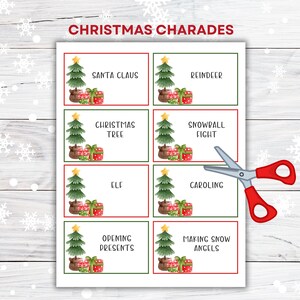 Christmas Charades, Christmas Party Games for Large Groups, Christmas Party Games Printable, Christmas Game Family, Christmas Game for Group