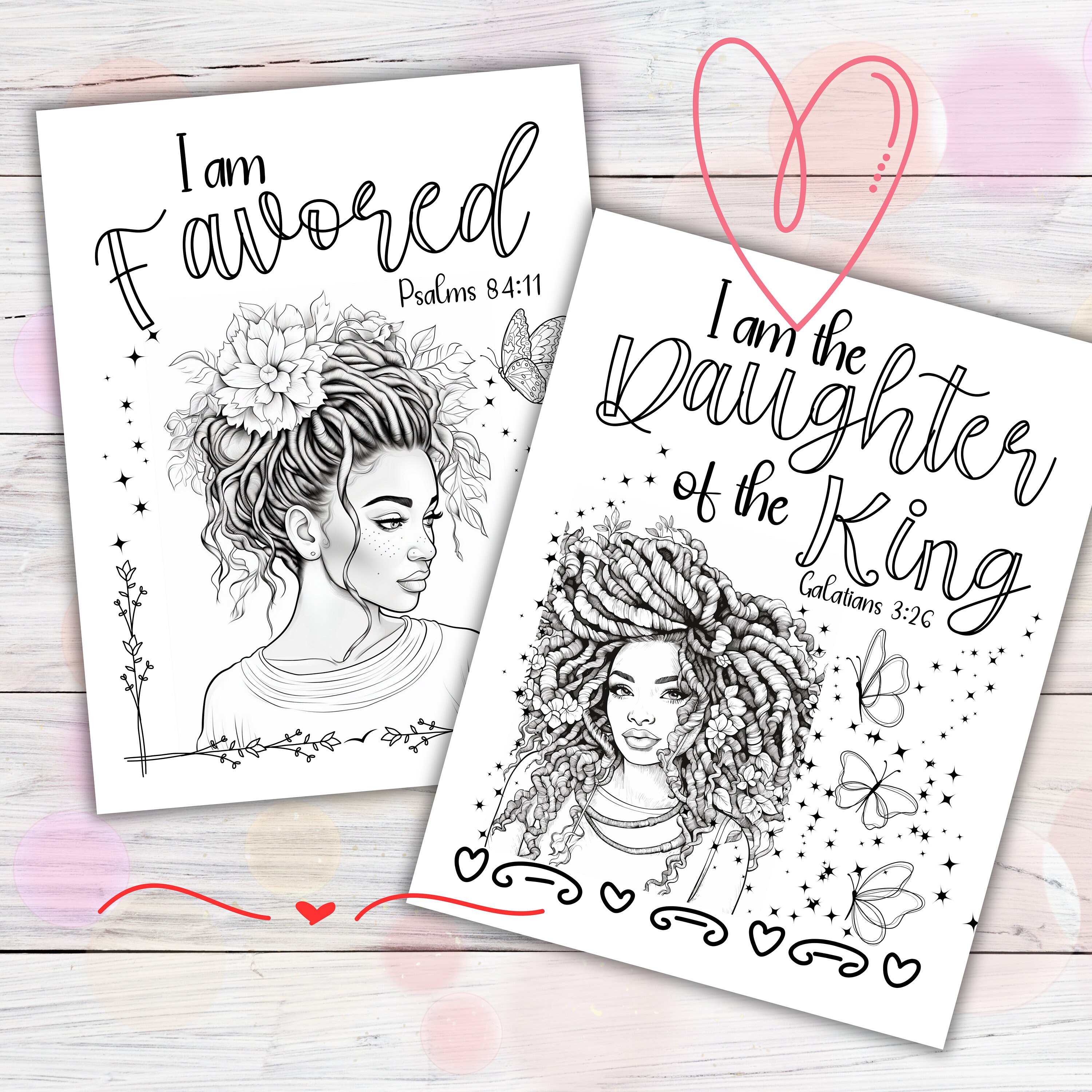 I Am Bible Affirmations Coloring Pages I Am Loved I Am - Etsy
