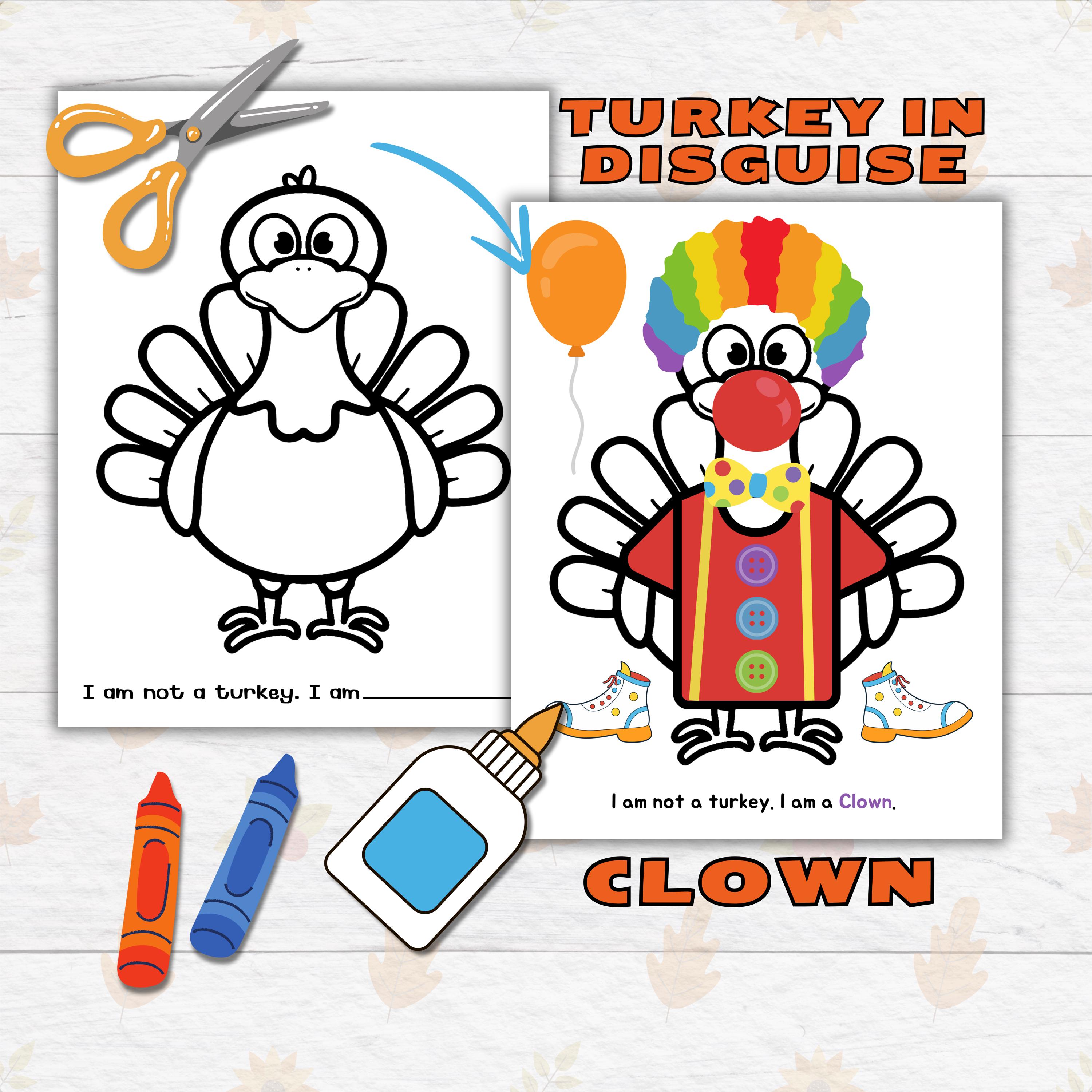 disguise a turkey thanksgiving printable craft for kids and