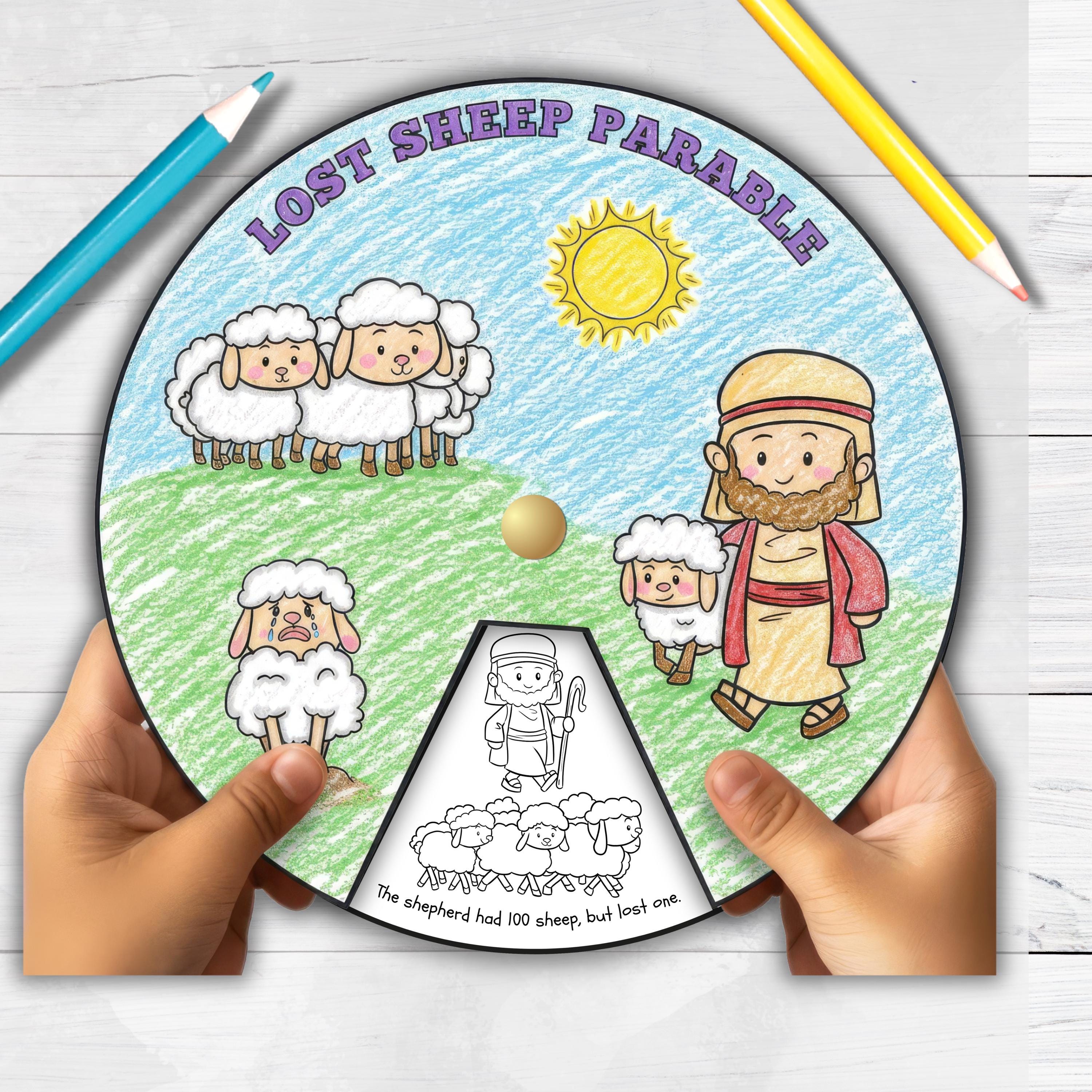 The Lost Sheep Parable Sunday School Craft, Printable Coloring…