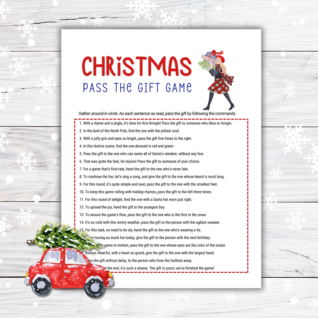 Christmas Pass the Gift Game, Pass the Holiday Gift Game, Christmas