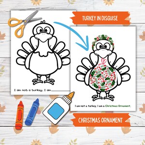 Disguise a Truthahn Thanksgiving druckbare Fertigkeit für Kind und Kleinkind, Ornament Truthahn in Verkleidung, druckbare Fertigkeit Truthahn Papier