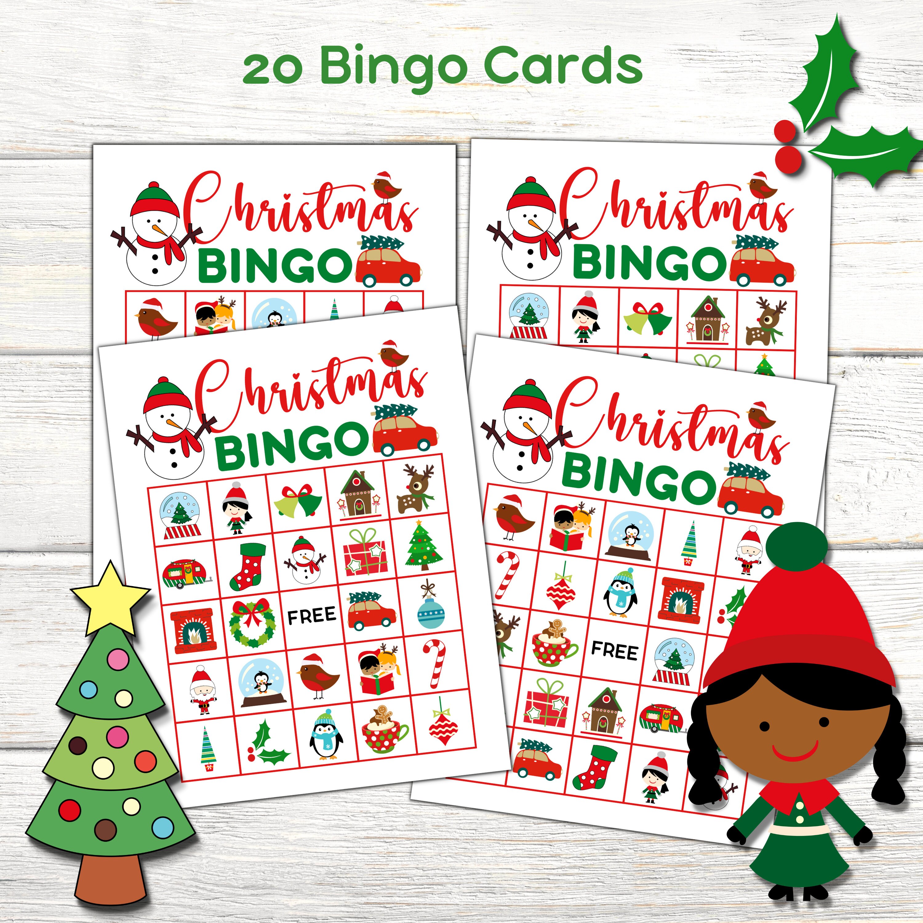 Christmas Bingo Game, Printable Christmas Bingo Cards, Christmas Games