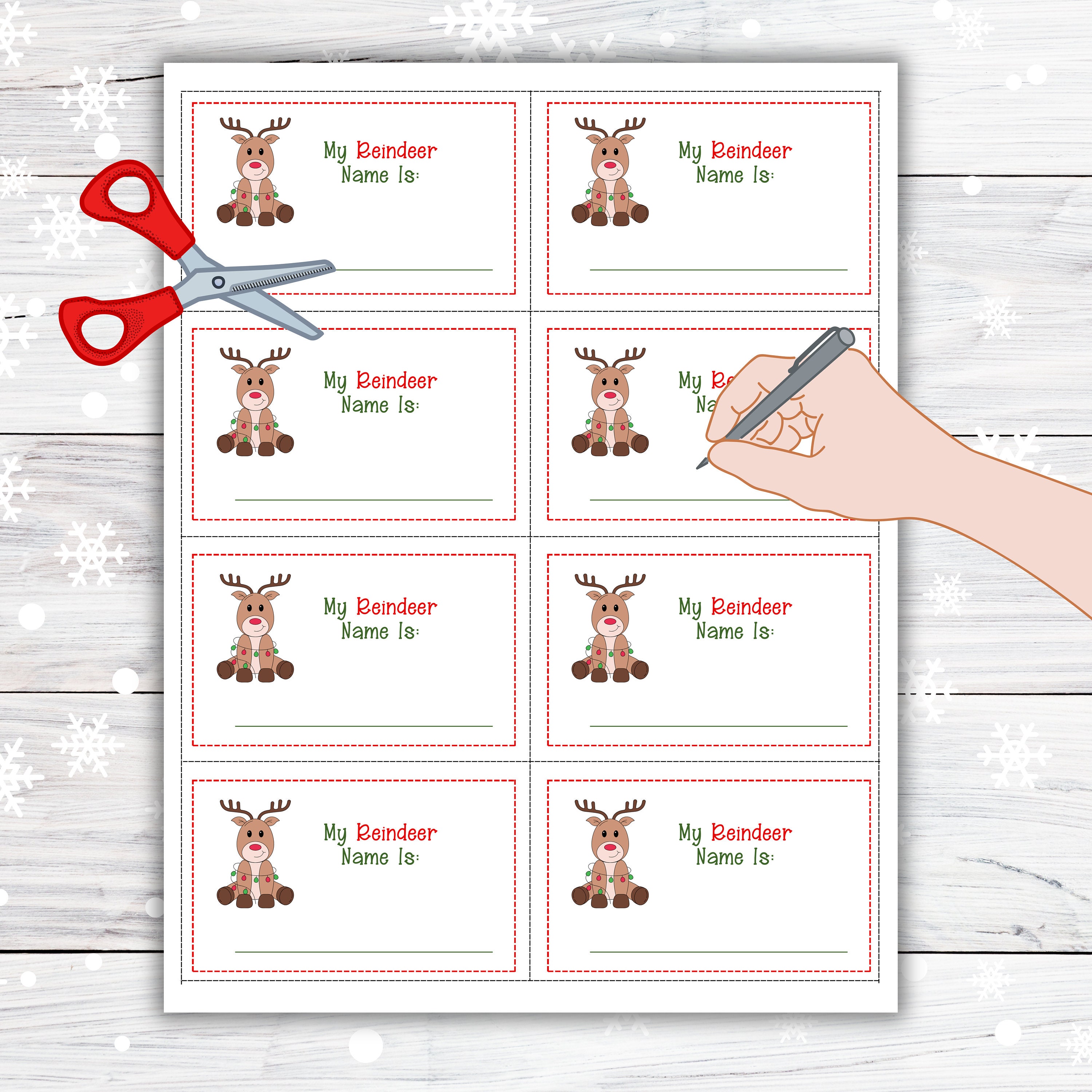 What's Your Reindeer Name Game, Christmas Party Game for Group, Holiday