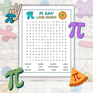 Pie Day Word Search, Pi Day Printable Game, Pi Day Party, Pi Day Activities, Math Day Games Printable, Homeschool Math Day, Pi Day Word Game