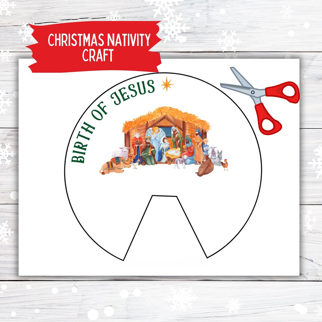Birth of Jesus Printable Nativity, Christmas Nativity Bible Story, Sunday School Craft, Baby ...