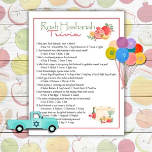 Rosj Hasjana-trivia, Rosj Hasjana-activiteiten voor kinderen en volwassenen, Rosj Hasjana digitale download afdrukbaar spel, Rosj Hasjana-triviaspel