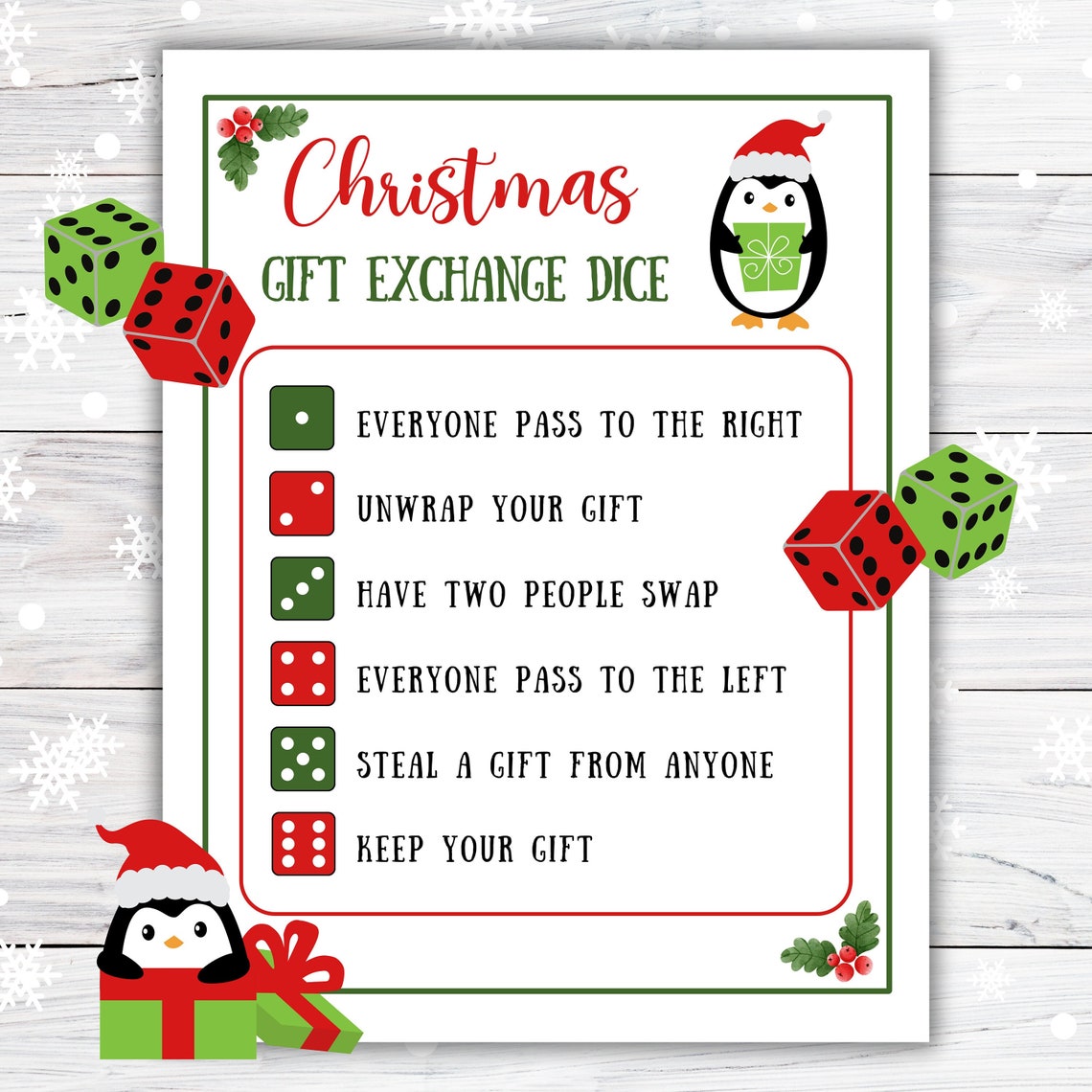Printable Gift Exchange Dice Game - Il 1140xN.5444627794 Rbhh 