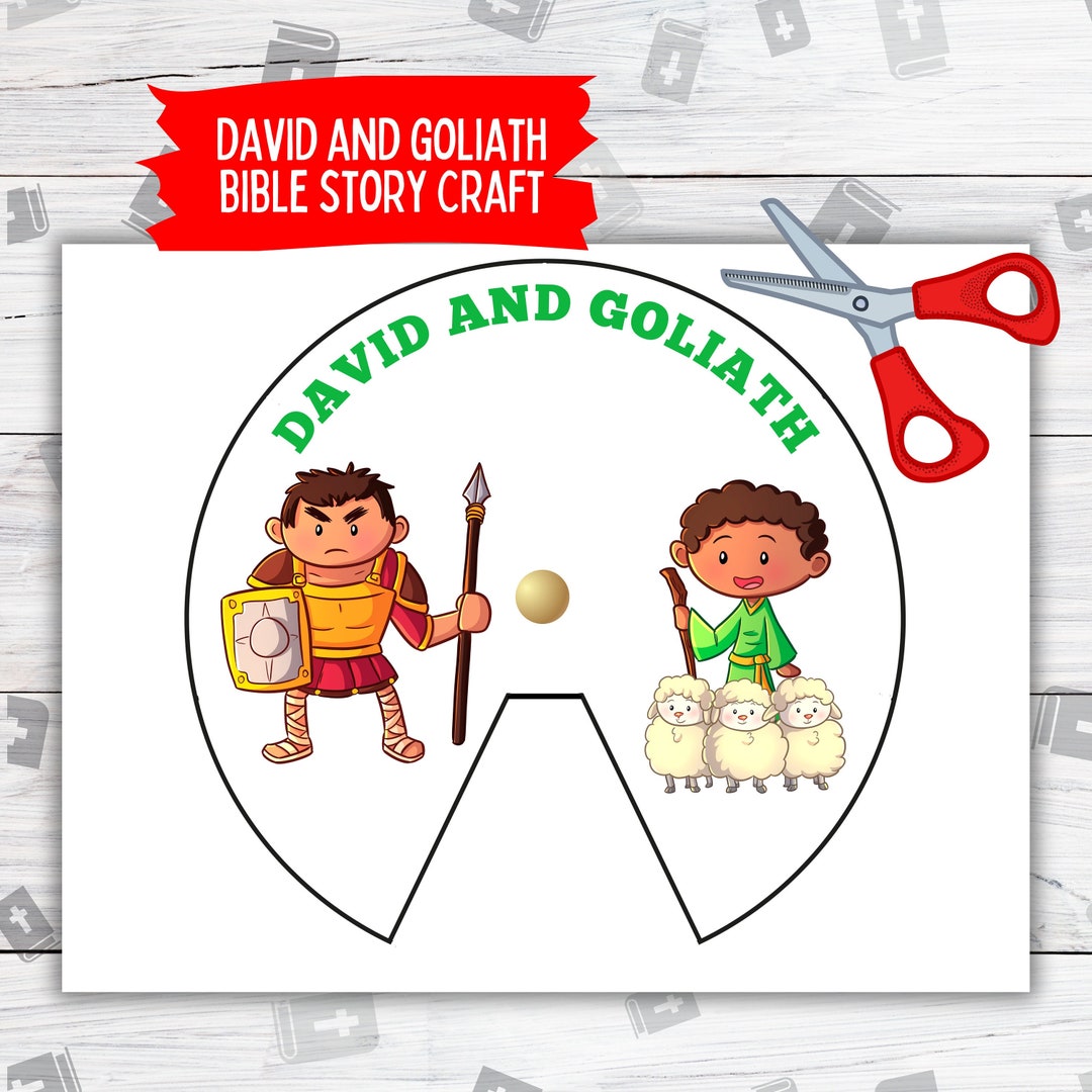 David and Goliath Printable Wheel, Preschool Craft, Kids Bible Toddler ...
