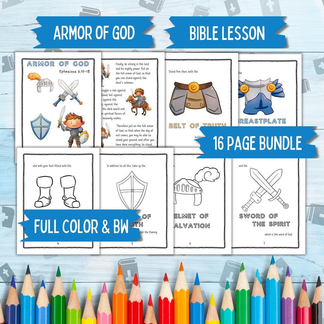 Armor of God Bible Story Lesson, Armor of God Printable Coloring Pages ...