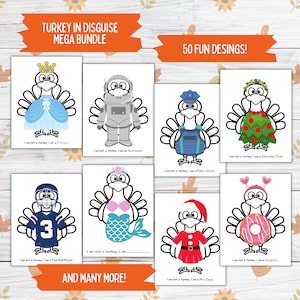 Disguise a Truthahn Thanksgiving druckbare Fertigkeit für Kinder und Kleinkinder, Truthahn in Disguise Thanksgiving Bundle, Truthahn Papierpuppe Kit