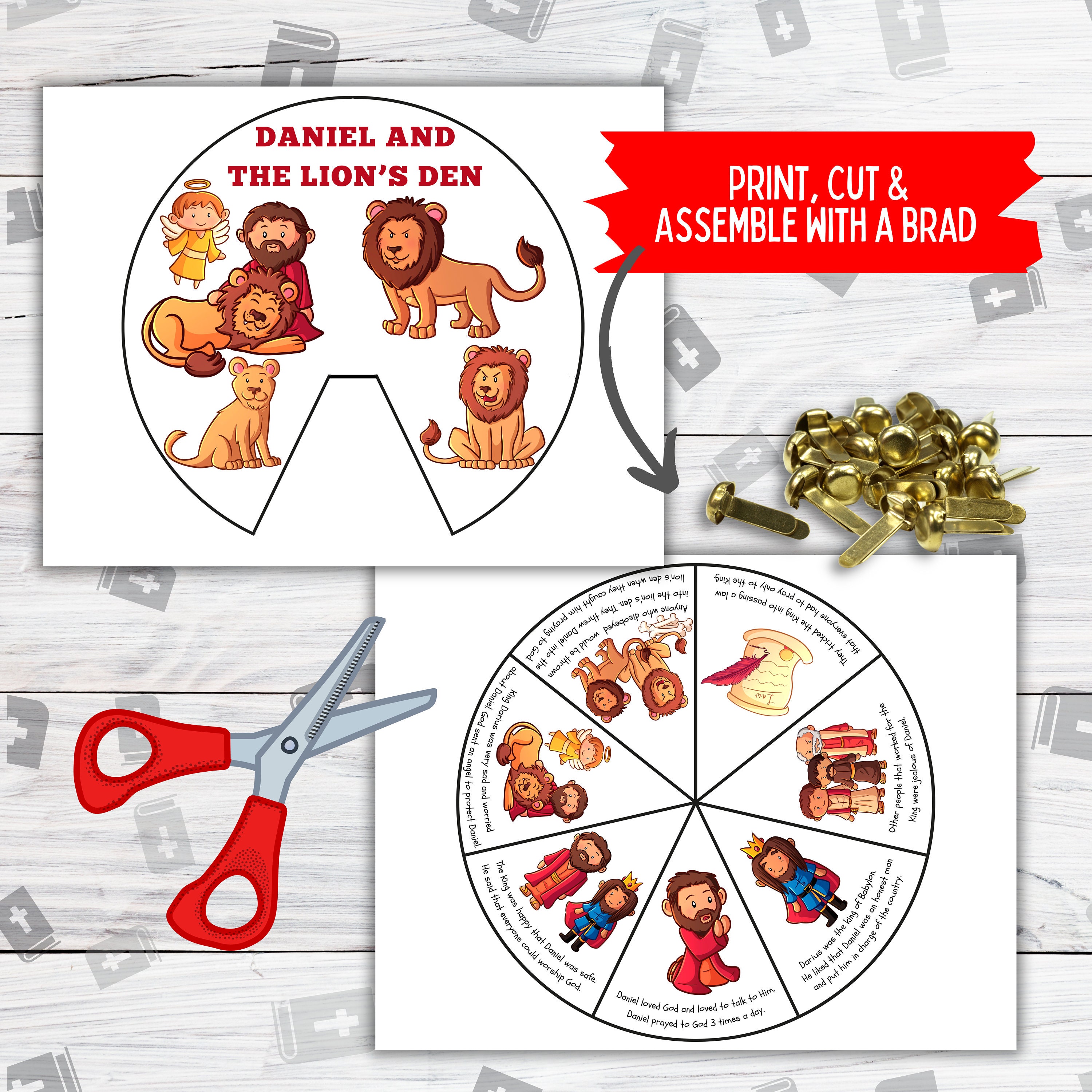 Daniel and the Lion's Den Printable Wheel, Christian Homeschool ...