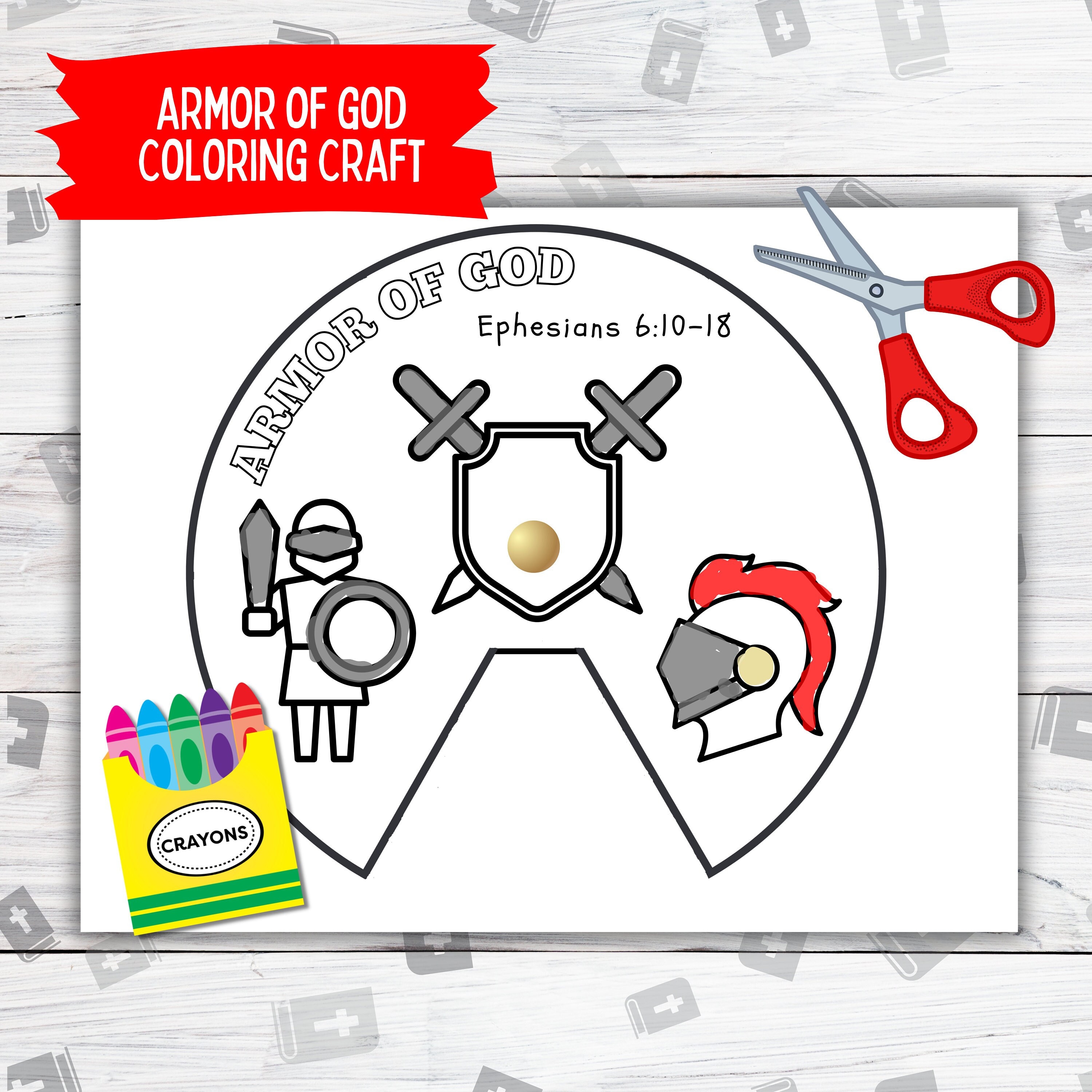Armor of God Coloring Wheel, Armor of God Printable Coloring Page for