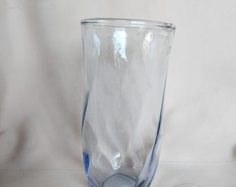 Vintage Libbey "Misty Blue" Optic Swirl or Wave Patterned Tumbler