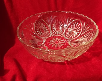 Vintage Decorative Clear Glass Bowl