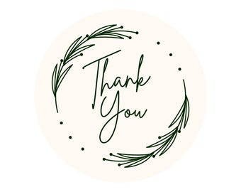 Thank You Template Digital Download Printable Sticker Design Business Packaging Label Floral Small Branding Holiday Customer Appreciation