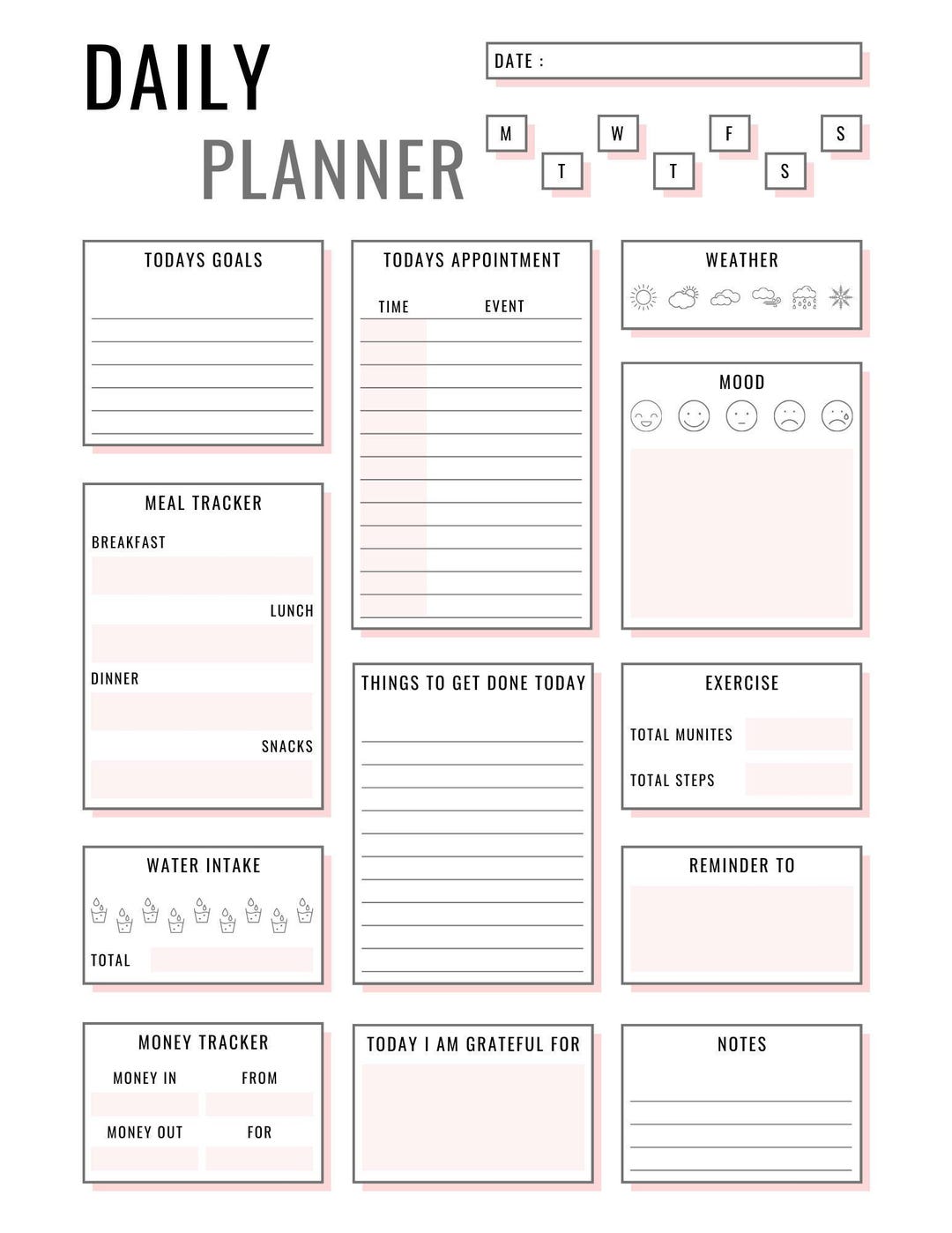 Productivity Daily Planner Task Management Goal Tracking System ...
