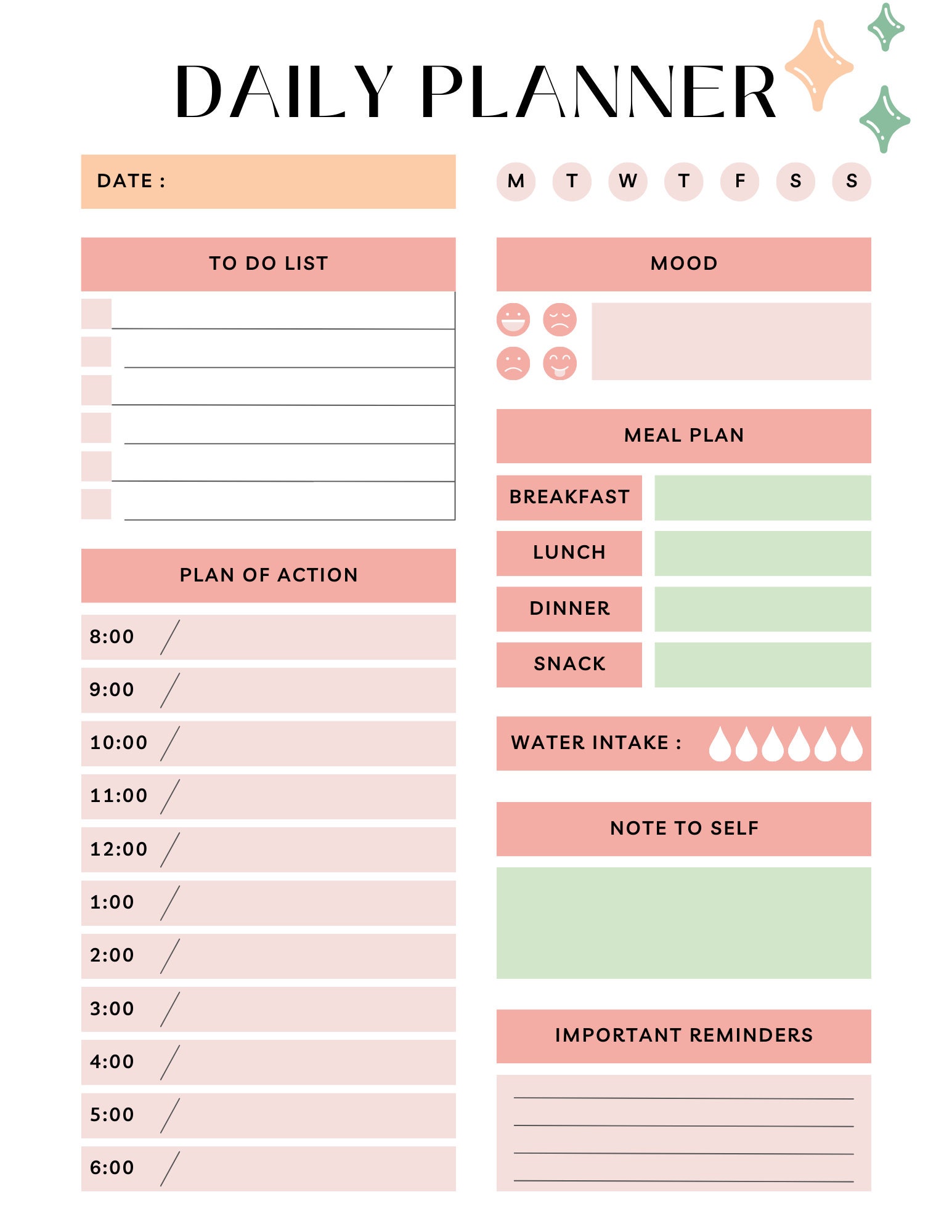 Elegant and Colorful Daily Planner Digital Download for Colorful Print ...