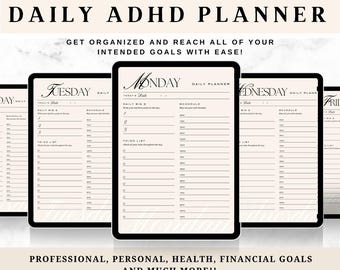 Adhd Daily Planner Printable Organization Template Digital Download Productivity Management Tool Task Organizer Minimalist Schedule