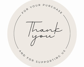 Digital Sticker Template Thank You Label Design Business Packaging Download Unlimited Usage Square Customer Appreciation Minimal Branding