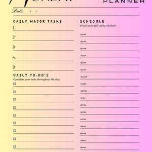 Adhd Planner Printable Productivity Tracker Digital Download Focus Management System Template Time Blocking Visual Schedule Daily Task
