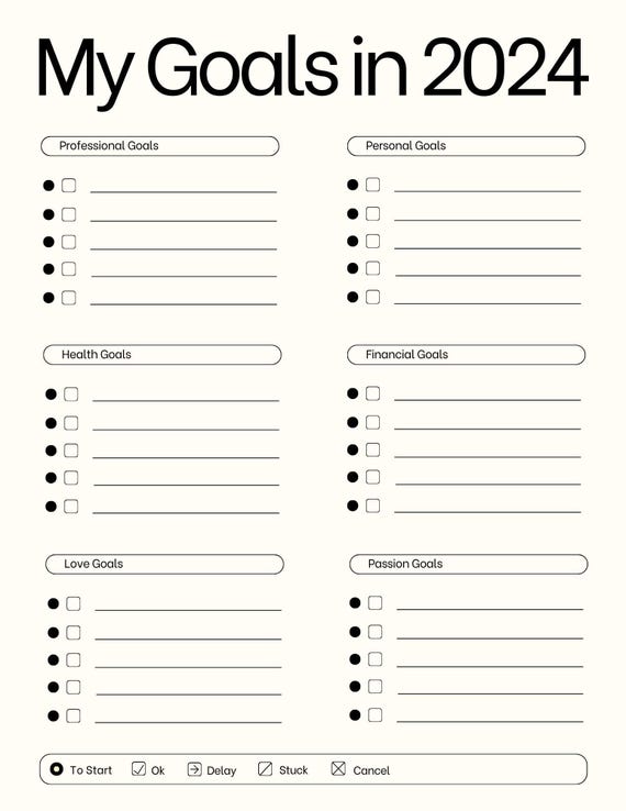 Goal Action Planner Productivity Tracking System Organization Effective Planning Tool Achievement Objective Setting Organizer Adhd Friendly