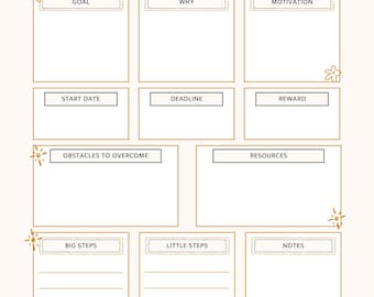 Productivity Goal Planner Adhd Organization Notebook System Daily Tracker Achievement Journal Minimalist Design Motivation Tracking Tool