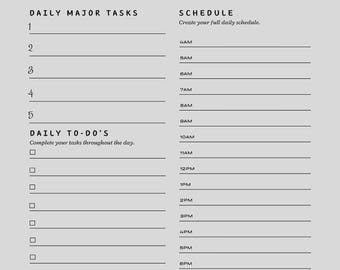 Adhd Productivity Planner Printable Template Time Management Goal Setting Daily Schedule Task Tracker Focus Improvement Brain Friendly