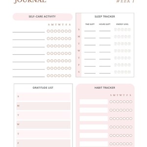 Wellness Journal Digital Download Journal Printable Pages Therapy Tools Mental Health Anxiety Management Self Esteem Daily Tracker Adhd