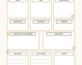 Goal Action Planner Productivity Tools Time Management Setting Printable Adhd Journal System Task Organization Daily Priority Focus