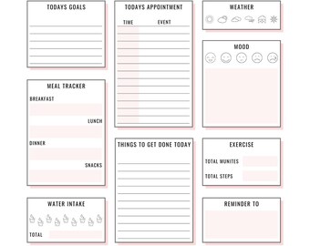 Daily Productivity Planner Printable Download Digital Organizer Task Management Time System Habit Tracker Meal Planning Budget Template