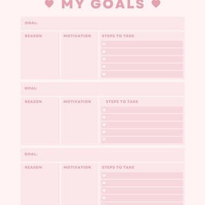 Goal Planner - Goal Action Plan - Goal Action Planner - Goal Actions - Action Planner - My Goals - My Goal Planner - ADHD - Action Planning