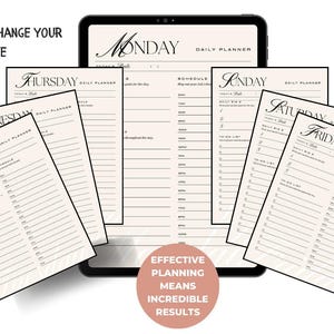 Adhd Productivity Planner Printable Template Daily Schedule Time Management System Organization Brain Tool Focus Aid Executive Function Task