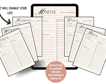 Adhd Productivity Planner Printable Template Daily Schedule Time Management System Organization Brain Tool Focus Aid Executive Function Task