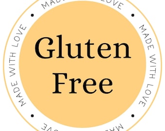 Gluten Free Template Digital Download Printable Label Allergen Warning Sticker Design Yellow Black Safety Kitchen Organization Pantry