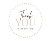 Thank You Template Digital Download Printable Sticker Design Square Business Label Package Insert Tag Customer Appreciation Shop Branding
