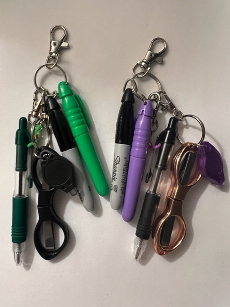 Mini Badge Reel Accessories Scissors Pen Highlighter Etsy