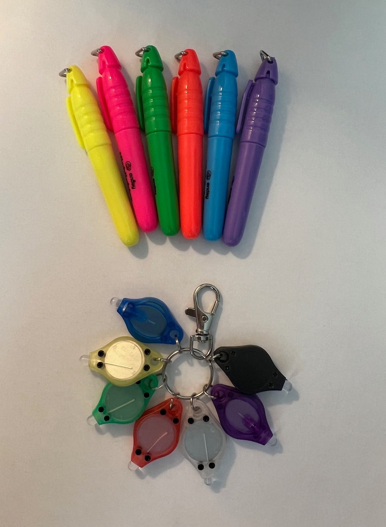 Mini Badge Reel Accessories Scissors Pen Highlighter Etsy