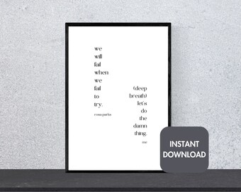 Inspirująca sztuka ścienna Inspirująca pozytywna afirmacja Wystrój domu Elegancki prezent dla niej Wystrój biura Sztuka Łazienka Typografia Sztuka Wibracje