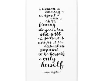 Rzeka Płynąca Maya Angelou Cytat Inspirująca Sztuka Ścienna Inspirująca Afirmacja Wystrój Domu Elegancki Prezent dla Niej Luksusowy Prezent Wystrój Biura