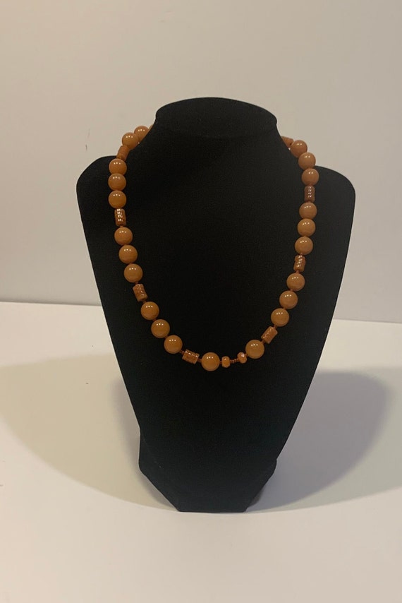 Sterling Silver Orange Aventurine Beaded Necklace