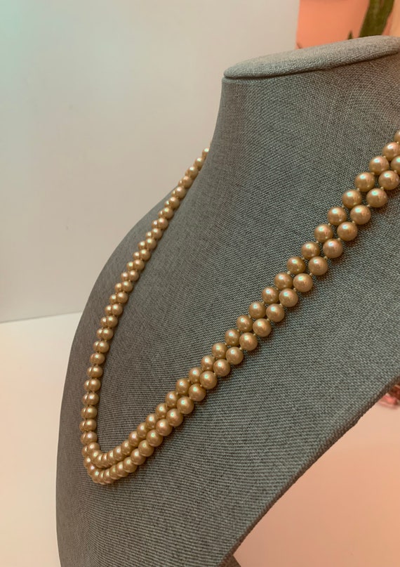Creamy Double Strand Marvella Faux Pearl Necklace - image 4