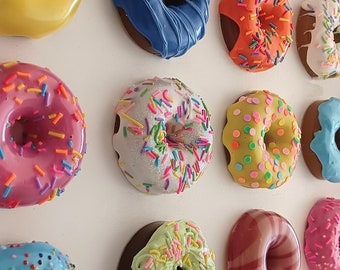Donut Pop Art Sculpture, Donut Art, Assorted Dozen, Colorful, Food Art, Kitchen, Living Room, Restaurant Decor, Dunkin, Maximalist, Nursery