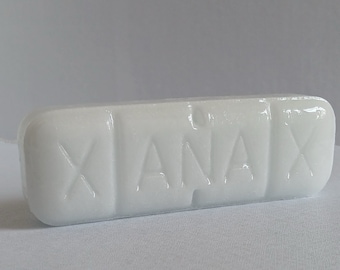 Large Xanax Pill Resin Sculpture: White Pop Art Home Decor