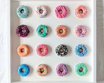 Colorful Donut Wall Art: Whimsical Kitchen Decor, Donut Sculptures, Pop Art, Donut Art, Assorted, Food Art