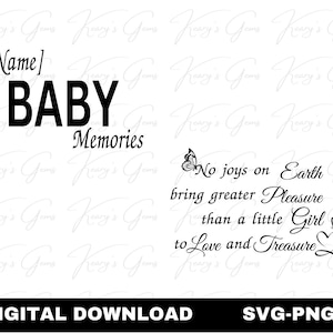 Baby Keepsake Box SVG, Baby girl Memory box, Baby Girl Poem SVG, Personalized Baby Box, Customized baby gift, Special memory box for a girl