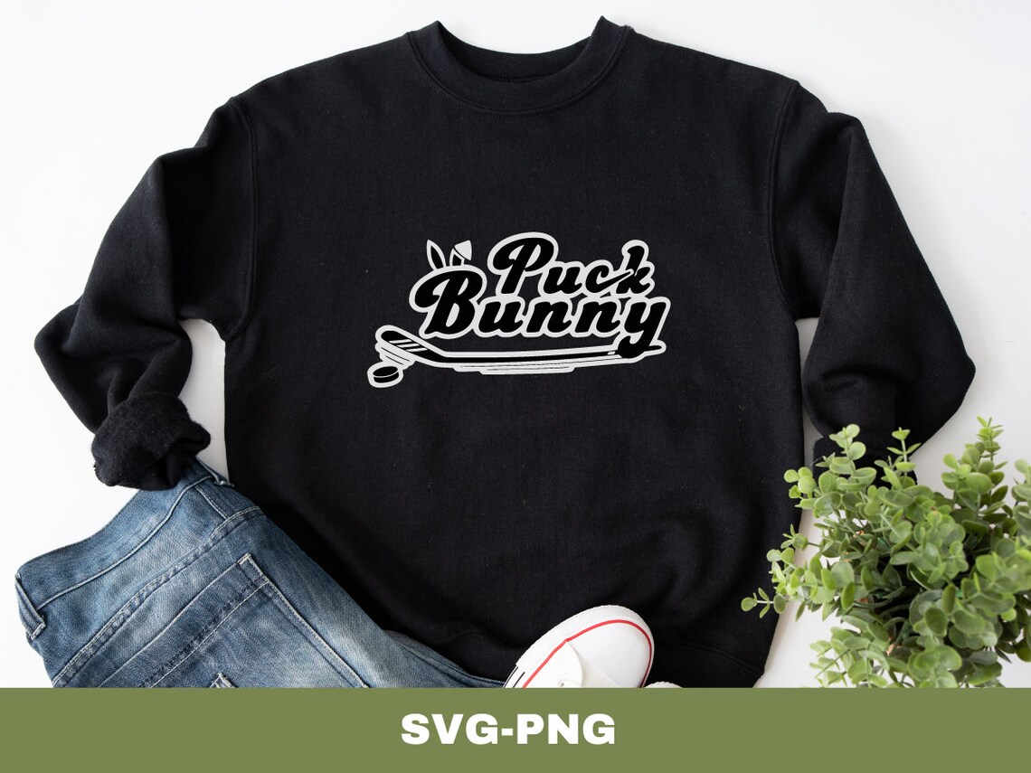 Puck Bunny SVG, Puck Bunny Sweater Download, Hockey Fan Hoodie SVG