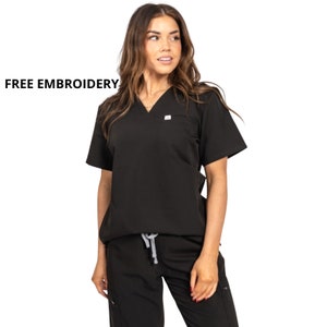 Scrub set,Uniform scrub, Free Embroidery scrubs, Soft scrubs, Four-way stretch, V-neck scrub, Workwear, Nurse, Doctor,Hospital scrubs, scrub